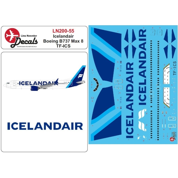 LN200 55 Icelandair Boeing B737 Max 8 TF ICS Lima November Decals