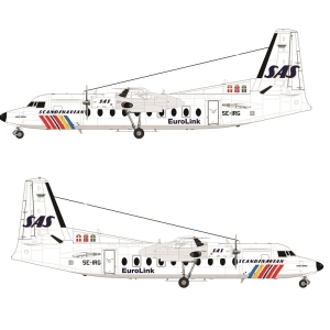 LN72-562 SAS Fokker F-27-600 in rainbow cs. Includes masks for windows.
