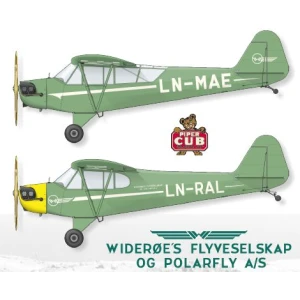 LN72-566 Widerøe Piper J-3 Cub, with masks.