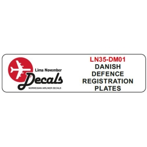 LN35-DM01 Danish military number plates.