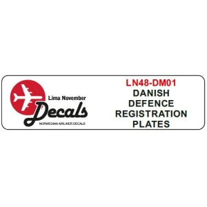 LN48-DM01 Danish military number plates.