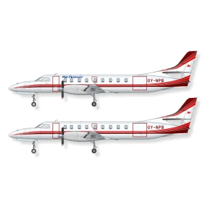 LN72-LE23 Air Norway and North Flying Fairchild SA227 Metroliner. Including masks for windows and wheels.