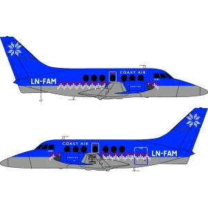 LN72-533 Coast Air BAE 31 Jetstream, last schemes, includes window masks.