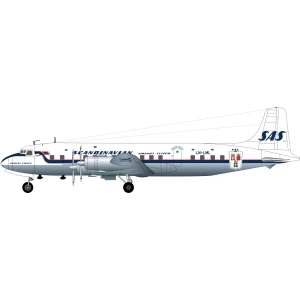LN72-557 SAS Douglas DC-6B. Includes masks for the windows.